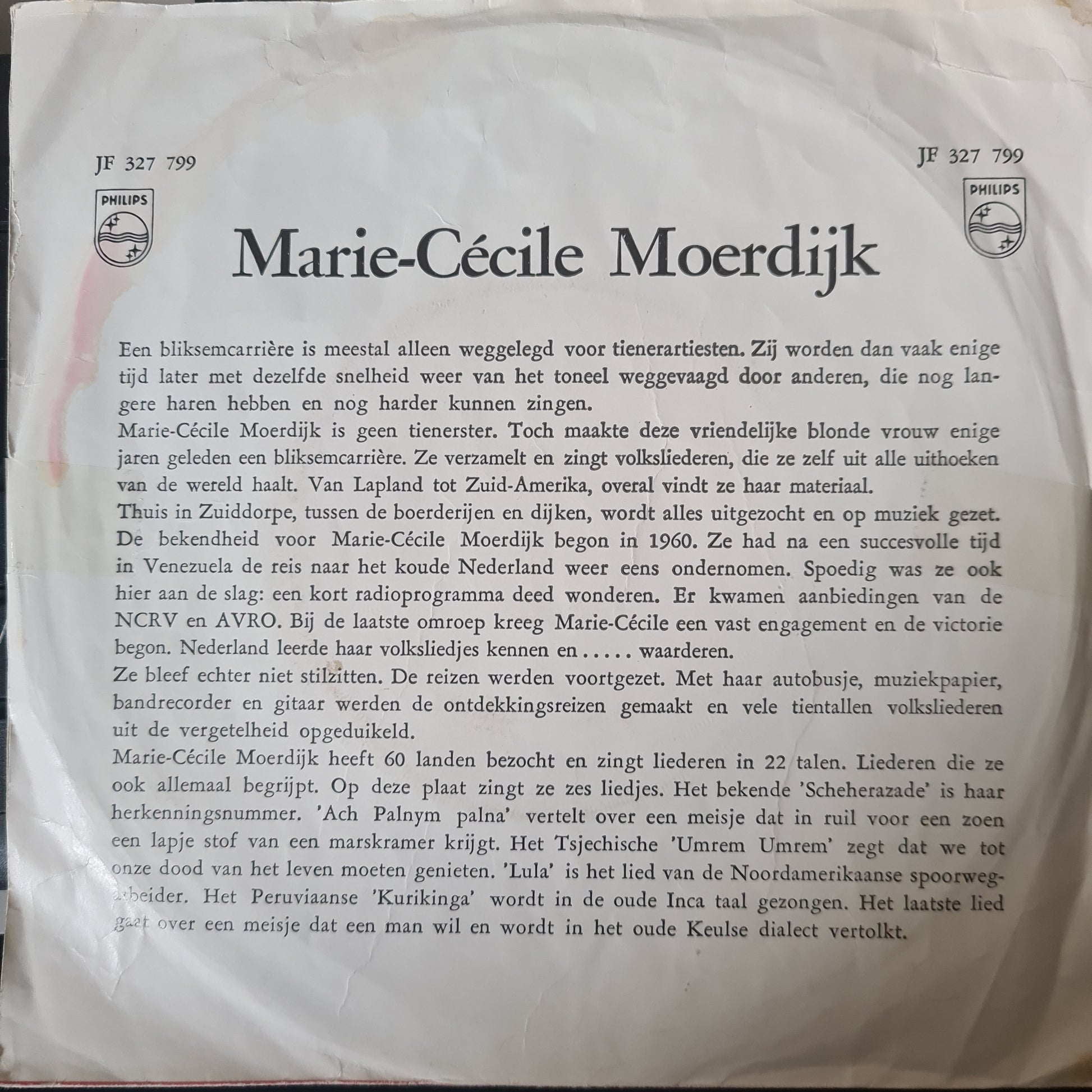 Marie-Cécile Moerdijk - Marie Cecile sings (EP) 33334 Vinyl Singles EP Goede Staat