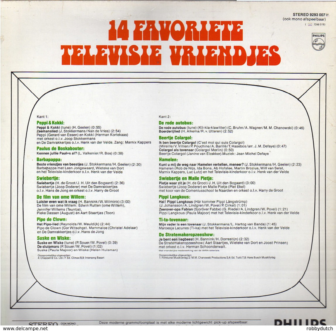 Various - 14 Favoriete Televisie Vriendjes (LP) 51265 Vinyl LP Goede Staat