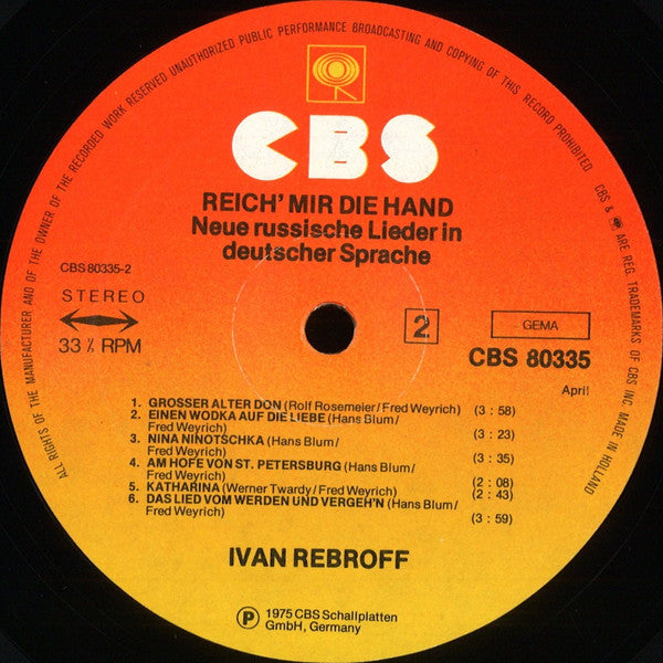 Ivan Rebroff - Reich' Mir Die Hand (LP) 49841 Vinyl LP Goede Staat