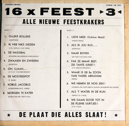 Various - 16 X Feest 3 (LP) 42086 Vinyl LP Goede Staat