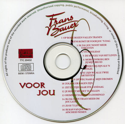 Frans Bauer - Voor Jou (CD) Compact Disc Goede Staat