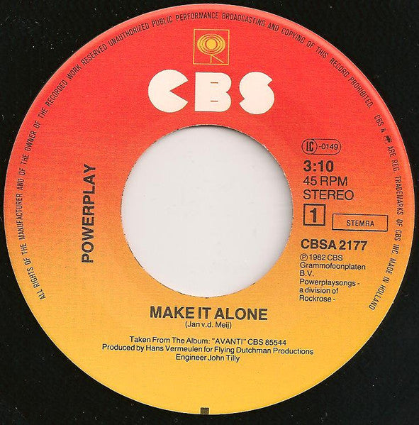 Power Play - Make It Alone 38684 Vinyl Singles Goede Staat