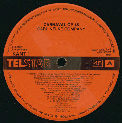 Carl Nelke Company - Carnaval Op 45 (LP) 40851 Vinyl LP Goede Staat