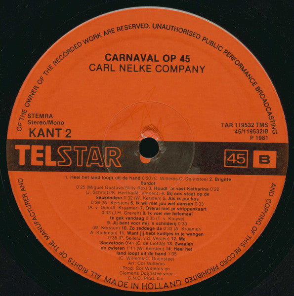 Carl Nelke Company - Carnaval Op 45 (LP) 40851 Vinyl LP Goede Staat