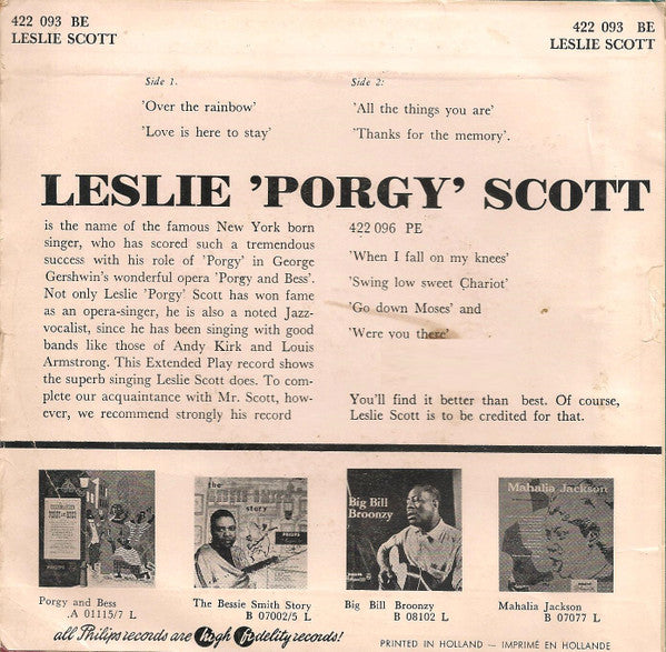 Leslie Scott - Over the Rainbow (EP) 35745 Vinyl Singles B-Keus (B)