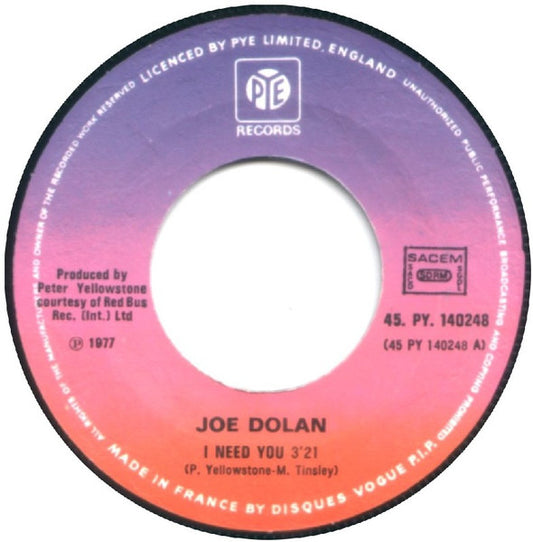 Joe Dolan - I Need You 37391 Vinyl Singles Goede Staat