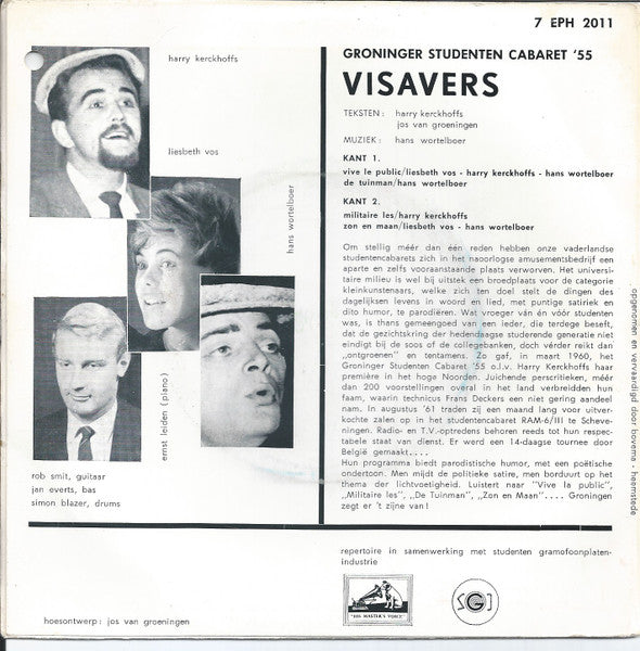 Groninger Studenten Cabaret '55 - Visa Vers (EP) 34234 Vinyl Singles Goede Staat