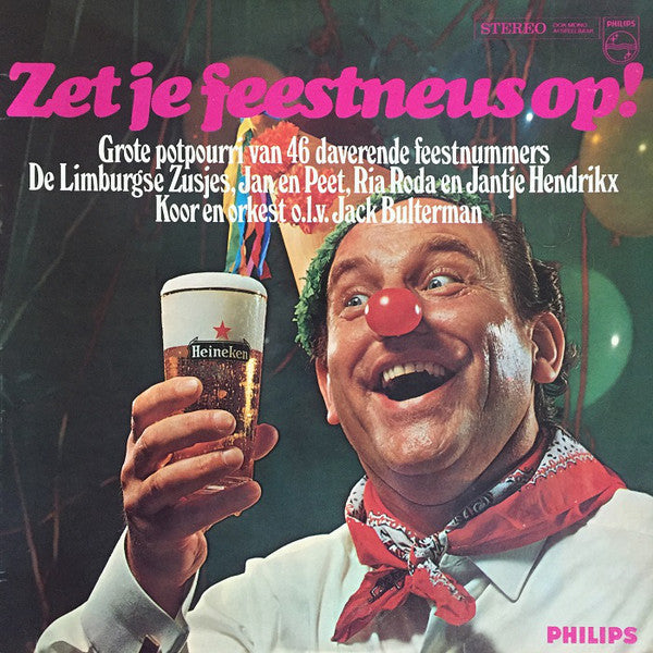 Various - Zet Je Feestneus op (LP) 41431 Vinyl LP Goede Staat