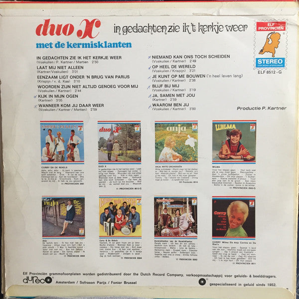 Duo X en De Kermisklanten - In Gedachten Zie Ik Het Kerkje Weer (LP) 41019 Vinyl LP Goede Staat