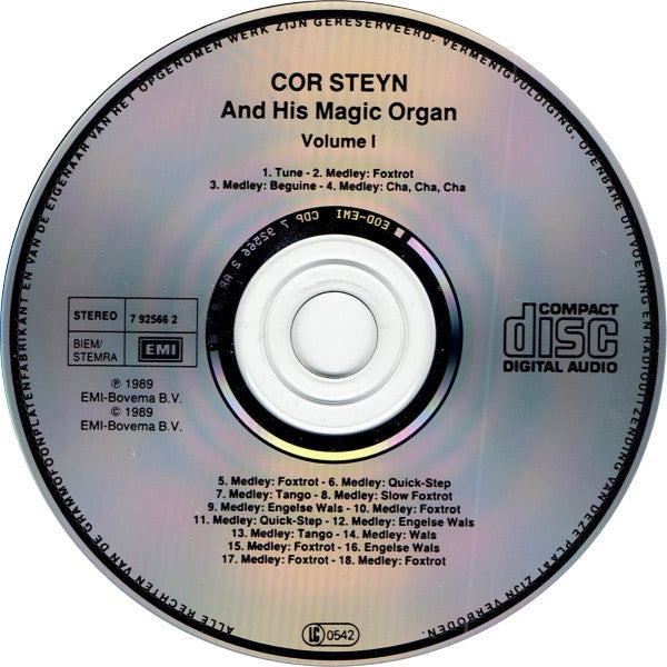 Cor Steyn - Cor Steyn And His Magic Organ Volume 1 (CD) Compact Disc Goede Staat