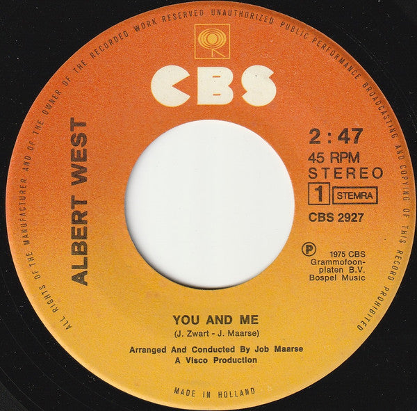 Albert West - You And Me 38706 Vinyl Singles Goede Staat