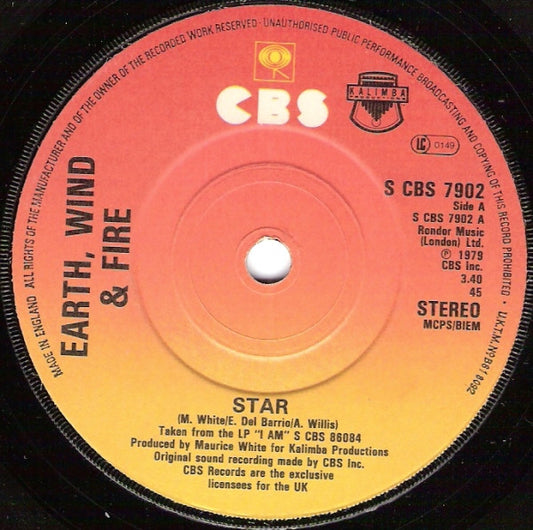 Earth, Wind & Fire - Star 39170 Vinyl Singles Goede Staat