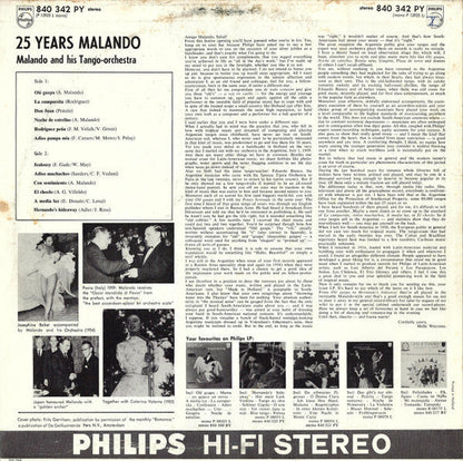 Malando And His Tango Orchestra - 25 Years Malando (LP) 50284 (B) Vinyl LP Goede Staat