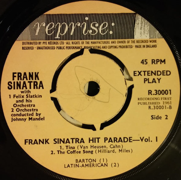 Frank Sinatra - Hit Parade Vol.1 (EP) 33418 Vinyl Singles EP Goede Staat