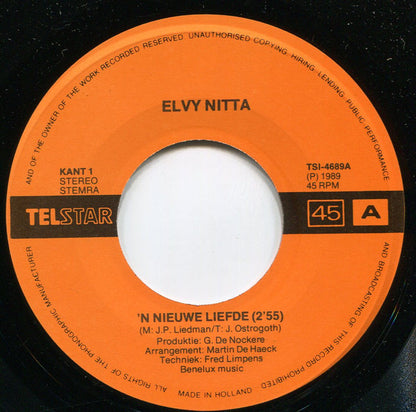 Elvy Nitta - ’n Nieuwe Liefde 34347 Vinyl Singles Goede Staat