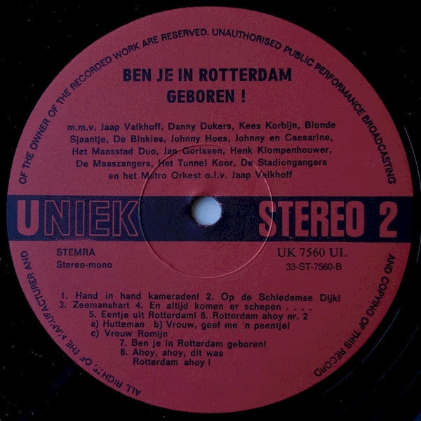 Various - Ben Je In Rotterdam Geboren (LP) 45768 Vinyl LP Goede Staat