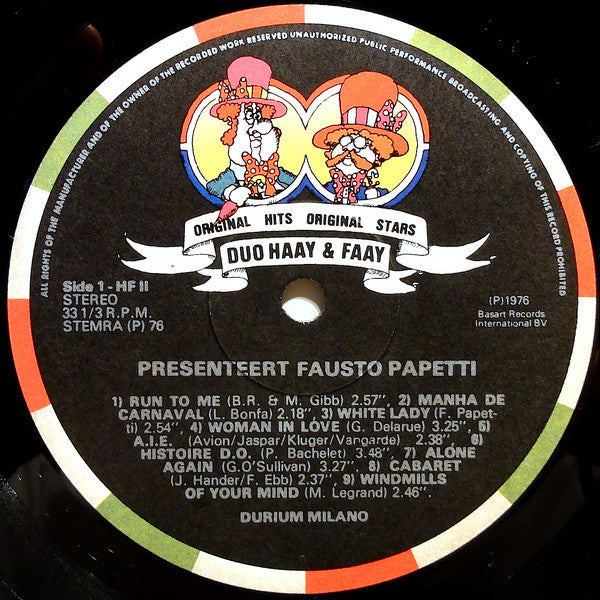 Fausto Papetti - Duo Haay & Faay Presenteert Fausto Papetti (LP) 40927 Vinyl LP Goede Staat