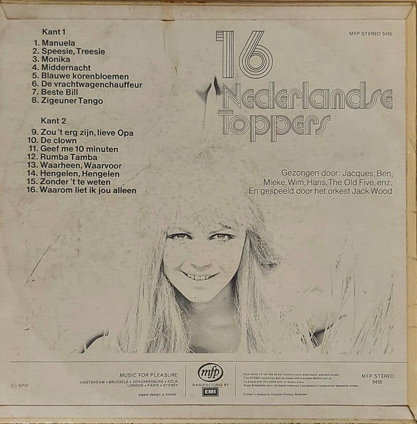 Various - 16 Nederlandse Toppers (LP) 50752 Vinyl LP Goede Staat