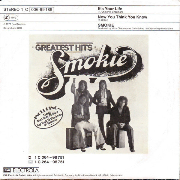 Smokie - It's Your Life 18687 Vinyl Singles Goede Staat