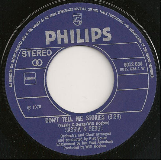 Saskia & Serge - Don't Tell Me Stories 11449 Vinyl Singles Hoes: Generic