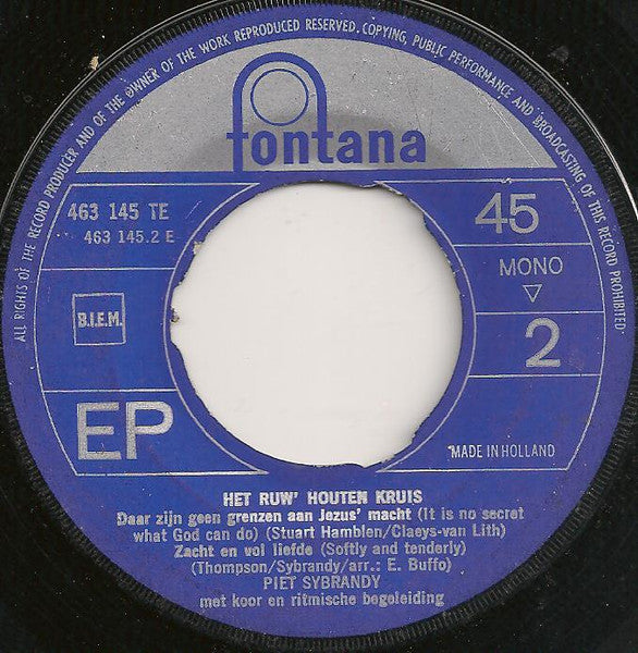 Piet Sybrandy - Het Ruw' Houten Kruis 36522 Vinyl Singles Goede Staat