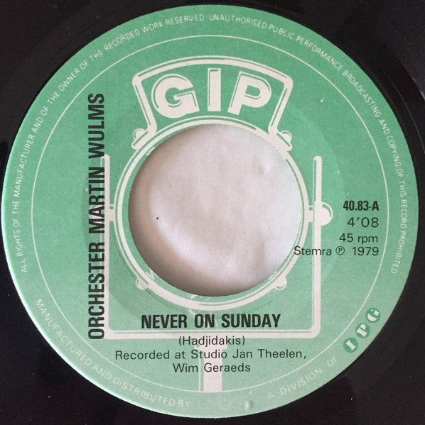 Orchester Martin Wulms - Never On Sunday 18331 Vinyl Singles Goede Staat