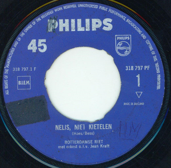 Rotterdamse Riet - Nelis, Niet Kietelen 38962 Vinyl Singles Goede Staat