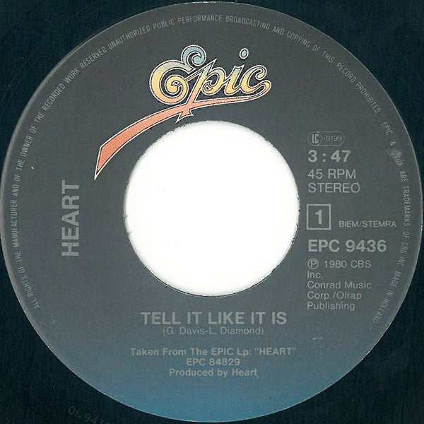 Heart - Tell It Like It Is 38726 Vinyl Singles Goede Staat