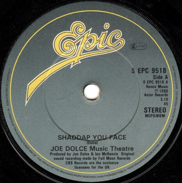 Joe Dolce Music Theatre - Shaddap You Face 38693 Vinyl Singles Goede Staat