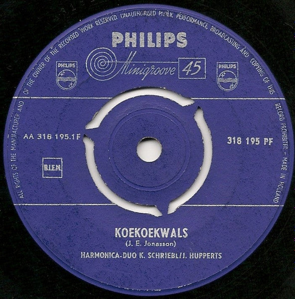 Harmonica Duo K. Schriebl / J. Hupperts - Koekoekwals 18276 Vinyl Singles Goede Staat