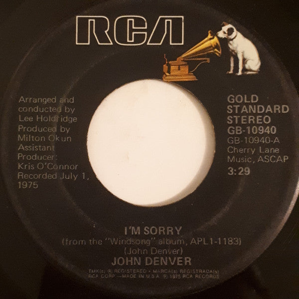 John Denver - I'm Sorry 38070 Vinyl Singles Goede Staat