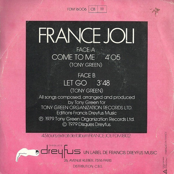 France Joli - Come To Me 17455 Vinyl Singles Goede Staat