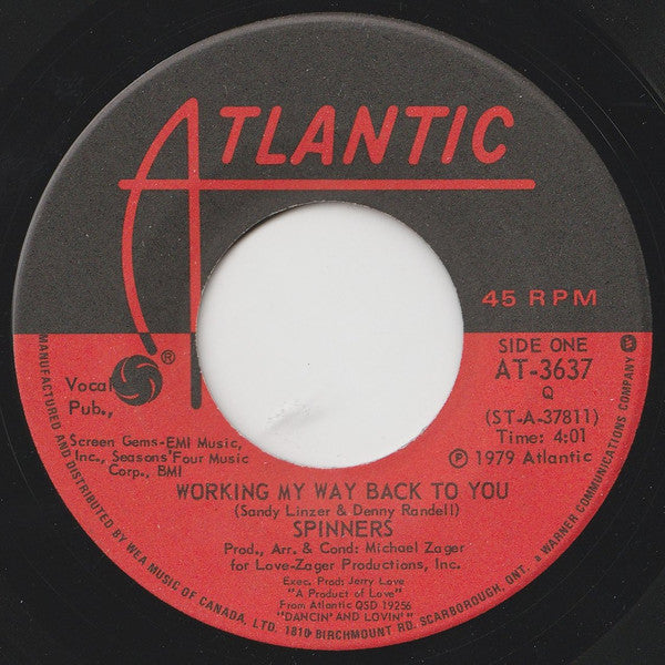 Spinners - Working My Way Back To You 38969 Vinyl Singles Goede Staat