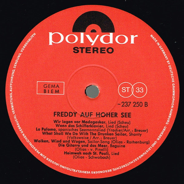 Freddy - Auf Hoher See (LP) 43689 Vinyl LP Goede Staat