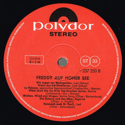 Freddy - Auf Hoher See (LP) 43689 Vinyl LP Goede Staat