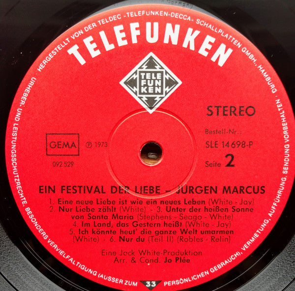 Jürgen Marcus - Ein Festival Der Liebe (LP) 49450 Vinyl LP Goede Staat