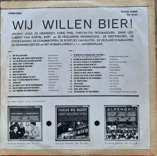 Various - Wij Willen Bier! (LP) 50682 Vinyl LP Goede Staat