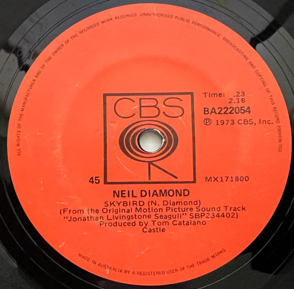 Neil Diamond - Skybird 38558 Vinyl Singles Goede Staat