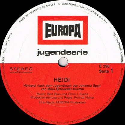 Johanna Spyri - Heidi (LP) 40863 Vinyl LP Goede Staat