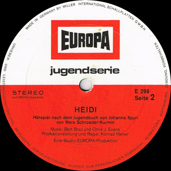 Johanna Spyri - Heidi (LP) 40863 Vinyl LP Goede Staat