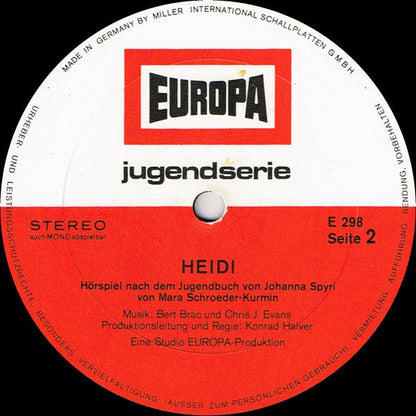 Johanna Spyri - Heidi (LP) 40863 Vinyl LP Goede Staat