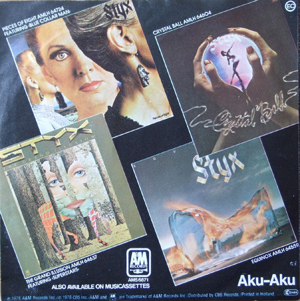 Styx - Blue Collar Man (Long Nights) 38513 Vinyl Singles Goede Staat