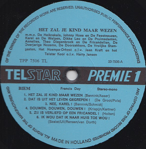 Various - Johnny Hoes Presenteert: Het Zal Je Kind Maar Wezen! (LP) 49983 Vinyl LP Goede Staat