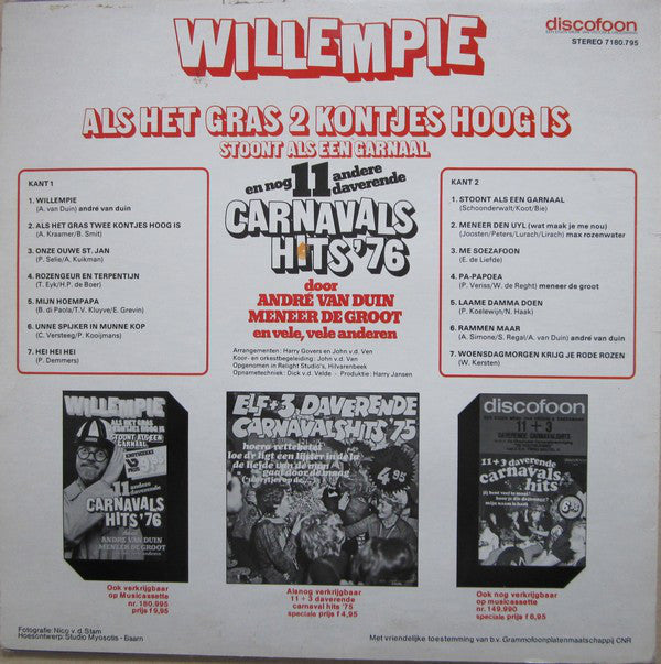 Various - Willempie, Als Het Gras 2 Kontjes Hoog Is, Stoont Als Een Garnaal '76 (LP) 48553 Vinyl LP Goede Staat