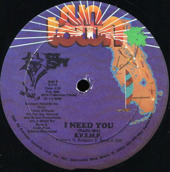 B.V.S.M.P. - I Need You (Maxi-Single) 50918  50918 Maxi-Singles Goede Staat