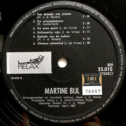 Martine Bijl - Martine (LP) 50010 Vinyl LP Goede Staat