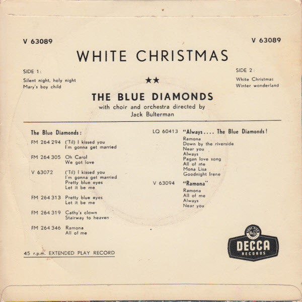 Blue Diamonds - White Christmas (EP) Vinyl Singles EP Goede Staat