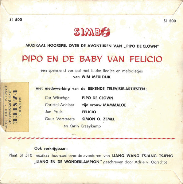 Pipo De Clown - Pipo En De Baby Van Felicio 33155 Vinyl Singles Goede Staat