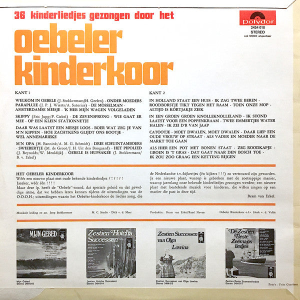 Oebeler Kinderkoor - 36 Kinderliedjes Gezongen Door Het Oebeler Kinderkoor (LP) 44650 Vinyl LP Goede Staat