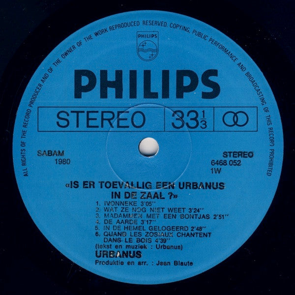 Urbanus - Is Er Toevallig Een Urbanus In De Zaal? (LP) 48502 Vinyl LP Goede Staat